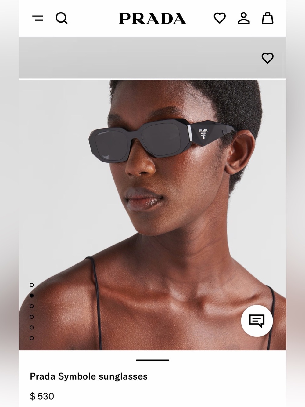 Prada Matte Black Rectangular Sunglasses - Picture 11 of 11